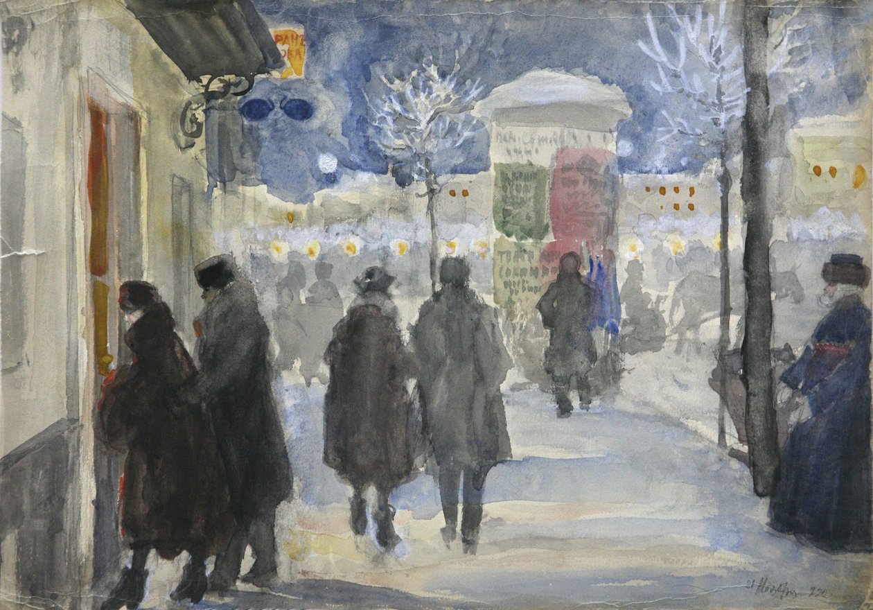 Moskva Street, 1922 af Sergei Arsenevich Vinogradov