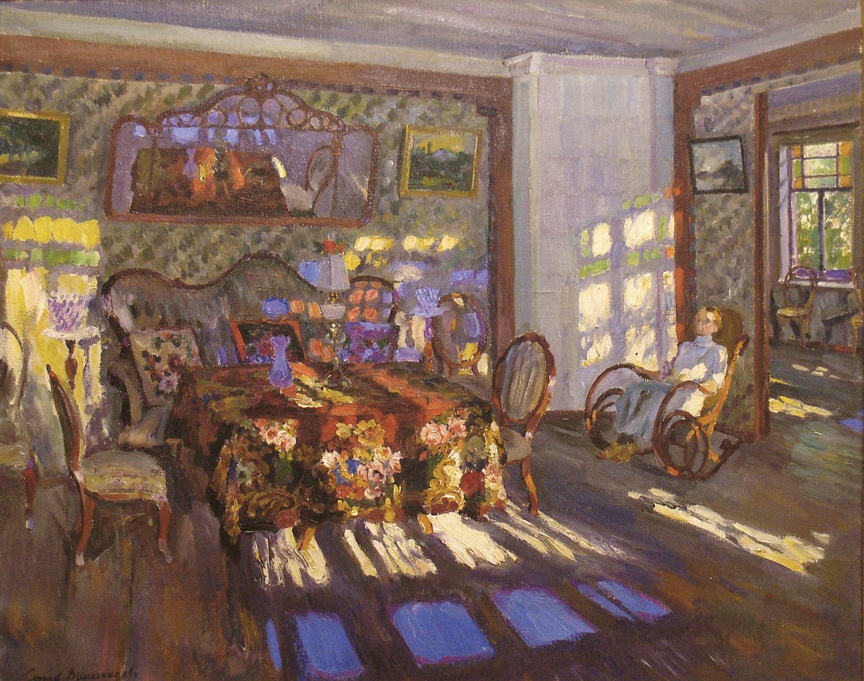 Sollys gennem farvede glasvinduer, 1916 af Sergei Arsenevich Vinogradov
