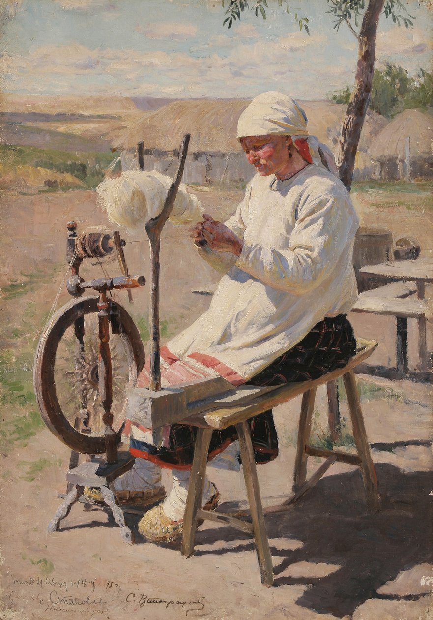 Spinneren, 1895 af Sergei Arsenevich Vinogradov