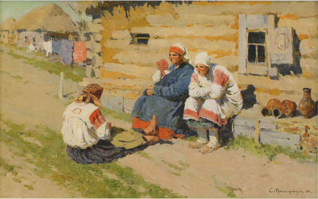 Venter i solen, 1894 af Sergei Arsenevich Vinogradov