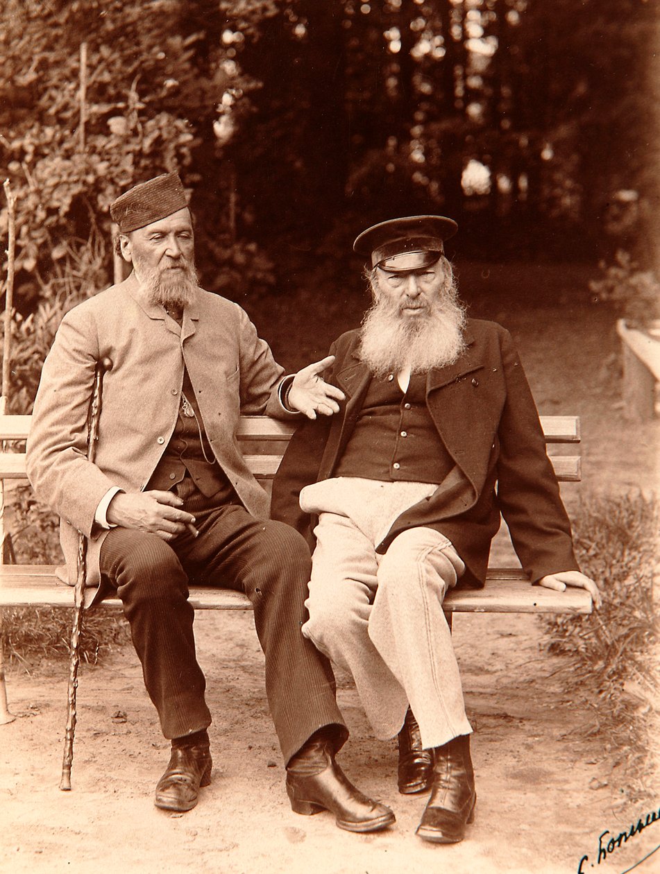 Yakov Polonsky og Afanasy Fet, russiske digtere, c1890. af Sergei Dmitrievich Botkin