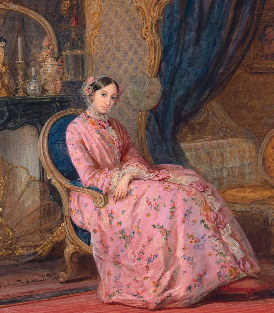 Portrait of Grand Duchess Maria Nikolaevna of Russia, middle of the 19th century.dani af Sergei Ivanovich Gribkov
