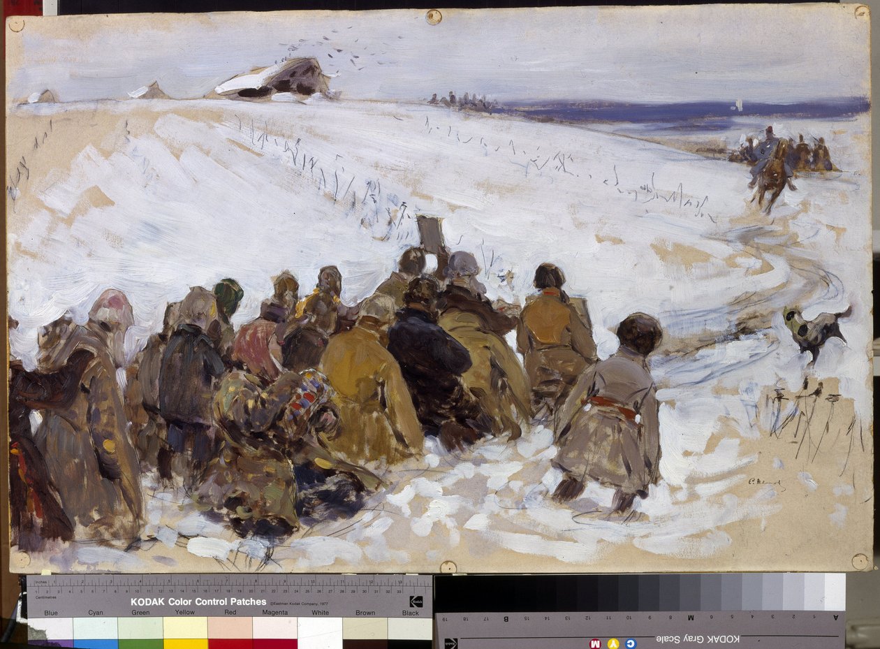 En straffeekspedition. Maleri af Sergei Vasilyevich Ivanov (1864-1910). Olie på pap. Moskva, Statens Tretyakov-galleri. af Sergei Ivanovich Gribkov