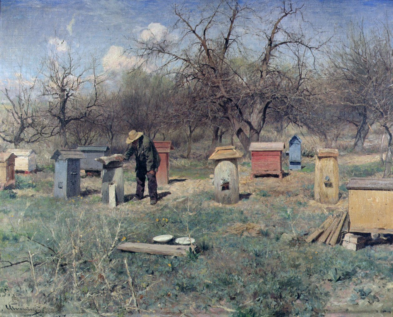 En forårsdag eller bistader, 1899 af Sergei Ivanovich Svetoslavsky