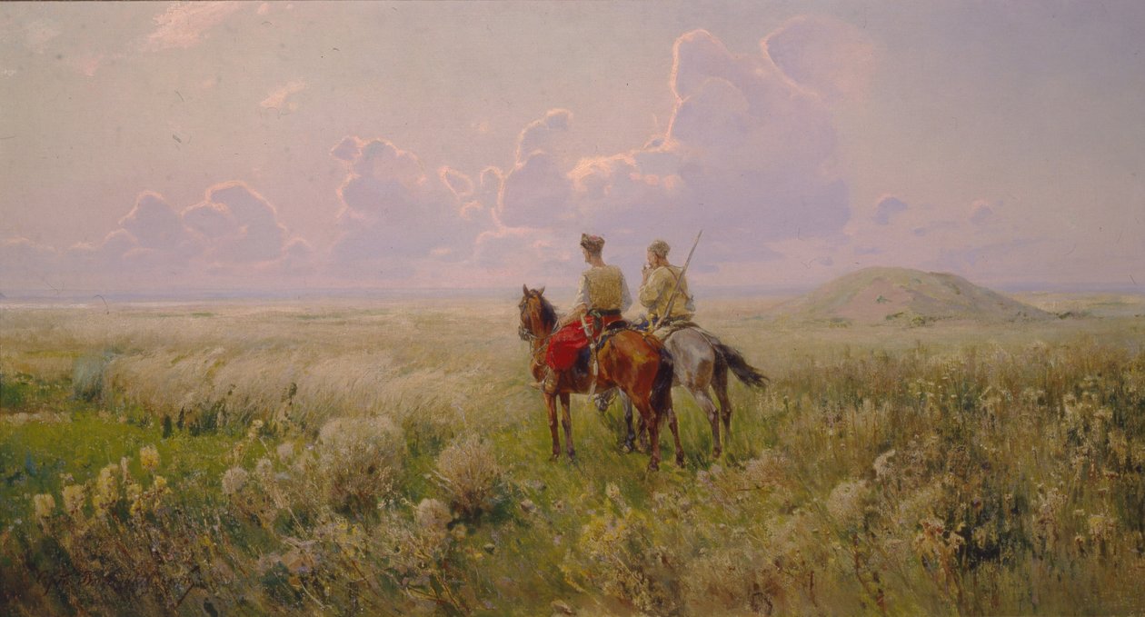 Kosakker i steppen, 1900-tallet af Sergei Ivanovich Vasilkovsky