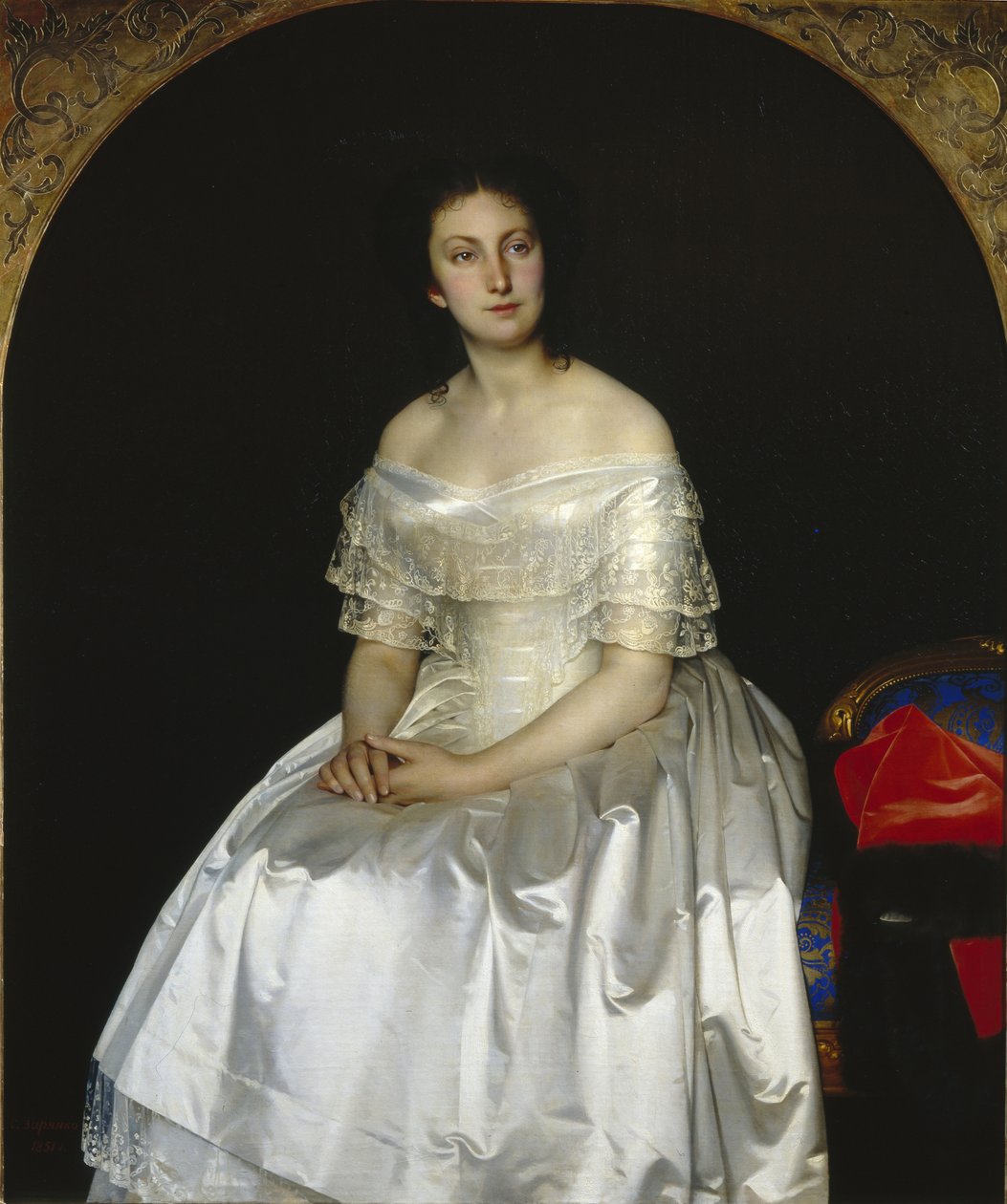Portræt af prinsesse Maria Vasilyevna Vorontsova 1819-1894, 1851 af Sergei Konstantinovich Zaryanko