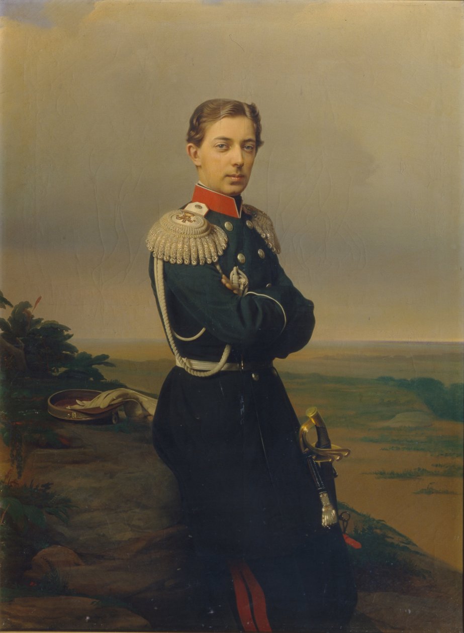 Portræt af Tsarevich Nicholas Alexandrovich af Rusland 1843-1865 af Sergei Konstantinovich Zaryanko