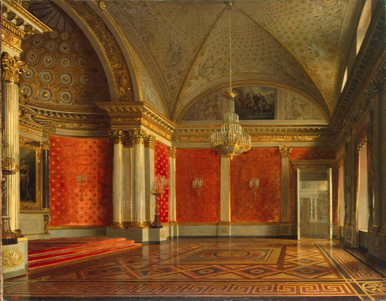 Vinterpaladsets lille tronsal, 1837 af Sergei Konstantinovich Zaryanko