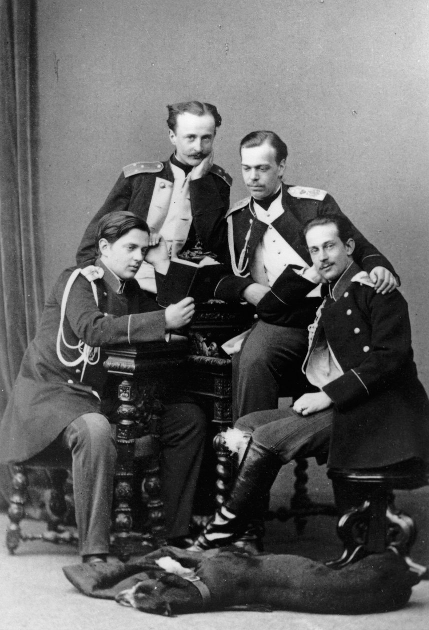 Storhertugerne Alexander Alexandrovich og Vladimir Alexandrovich af Rusland, c1870-c1875 af Sergei Lvovich Levitsky