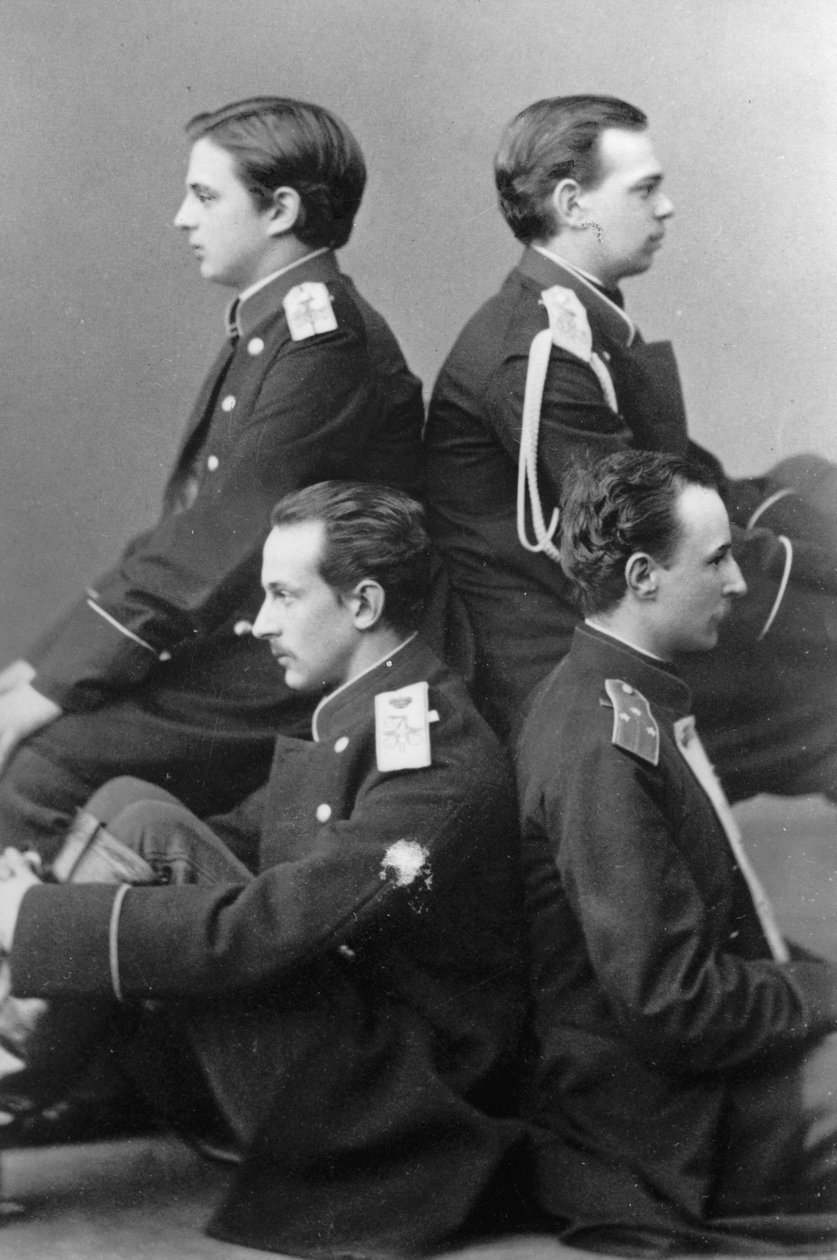 Storhertugerne Alexander Alexandrovich og Vladimir Alexandrovich af Rusland, c1870-c1875 af Sergei Lvovich Levitsky