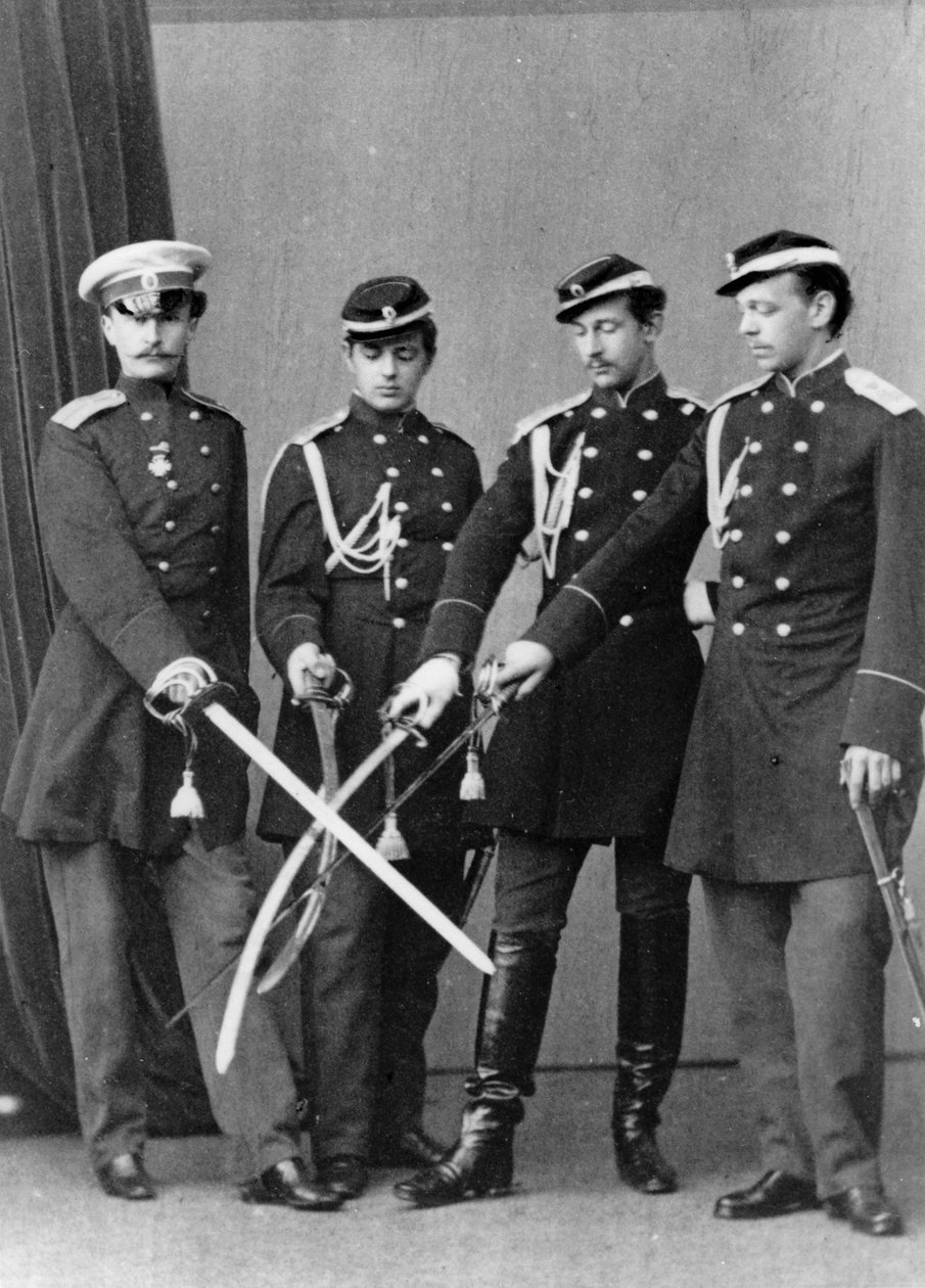 Storhertugerne Alexander Alexandrovich og Vladimir Alexandrovich af Rusland, c1870-c1875 af Sergei Lvovich Levitsky