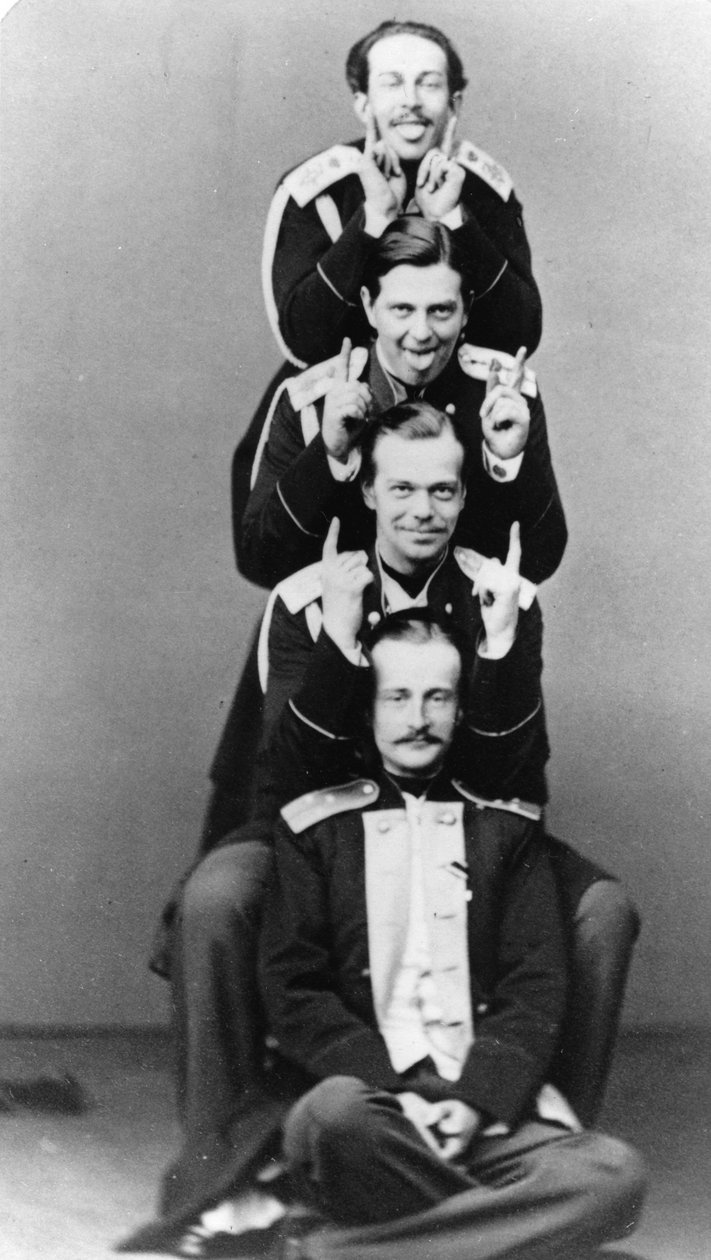 Storhertugerne Alexander Alexandrovich og Vladimir Alexandrovich af Rusland, c1870-c1875 af Sergei Lvovich Levitsky