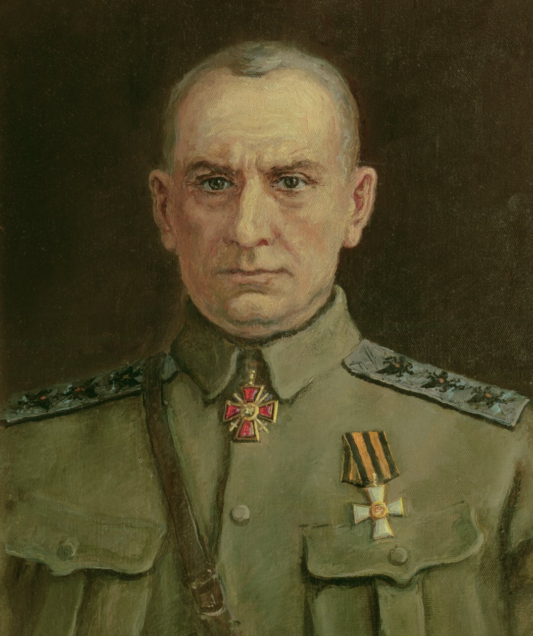 Øverste hersker og russisk admiral A. Kolchak (1874-1920) (olie på lærred) af Sergei Varlenovich Pen