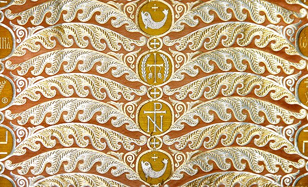 Olovyanishnikov Manufactory Gold Satin, begyndelsen af det 20. århundrede (tekstil) af Sergei Vashkov