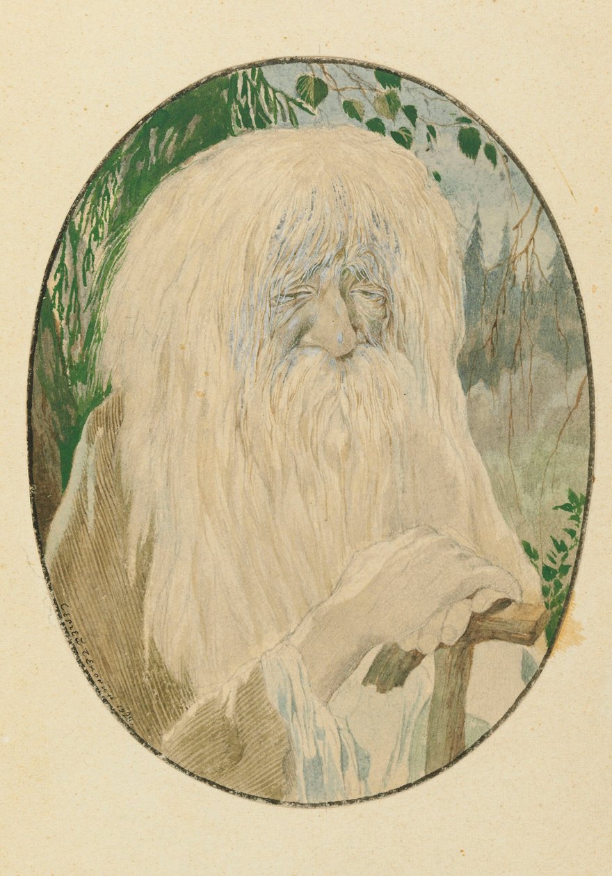 Leshy. Illustration til digtet Ruslan og Lyudmila af A. Pushkin, 1921-1926. af Sergei Vasilevich Chekhonin