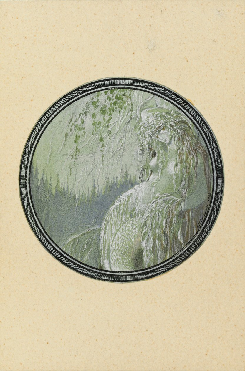 Rusalka. Illustration til digtet Ruslan og Lyudmila af A. Pushkin, 1921-1926. af Sergei Vasilevich Chekhonin