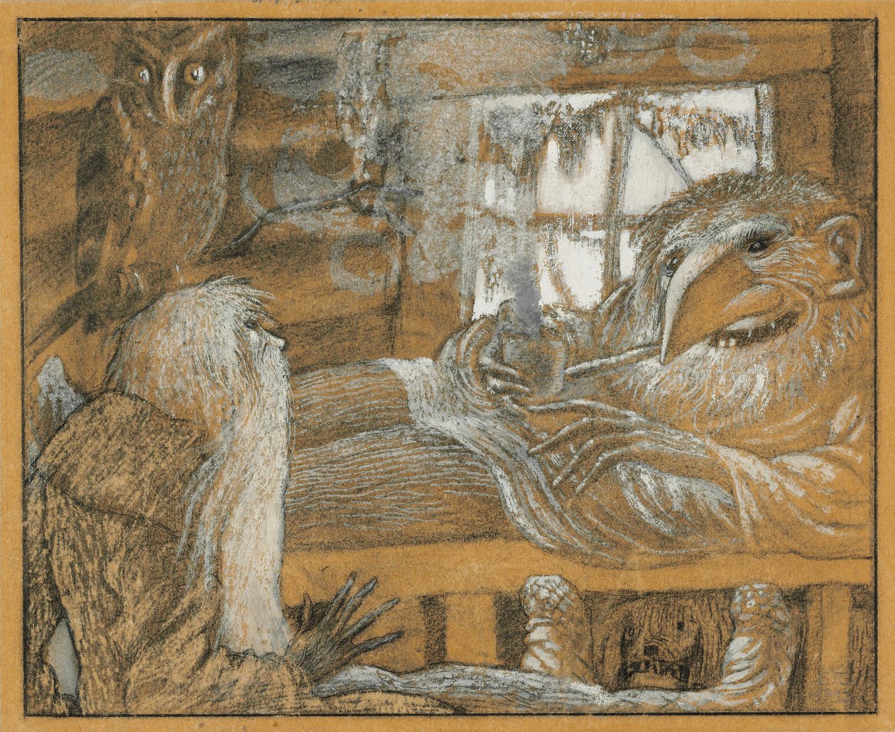 Bonden og Domovoyen, 1922. af Sergei Vasilevich Chekhonin