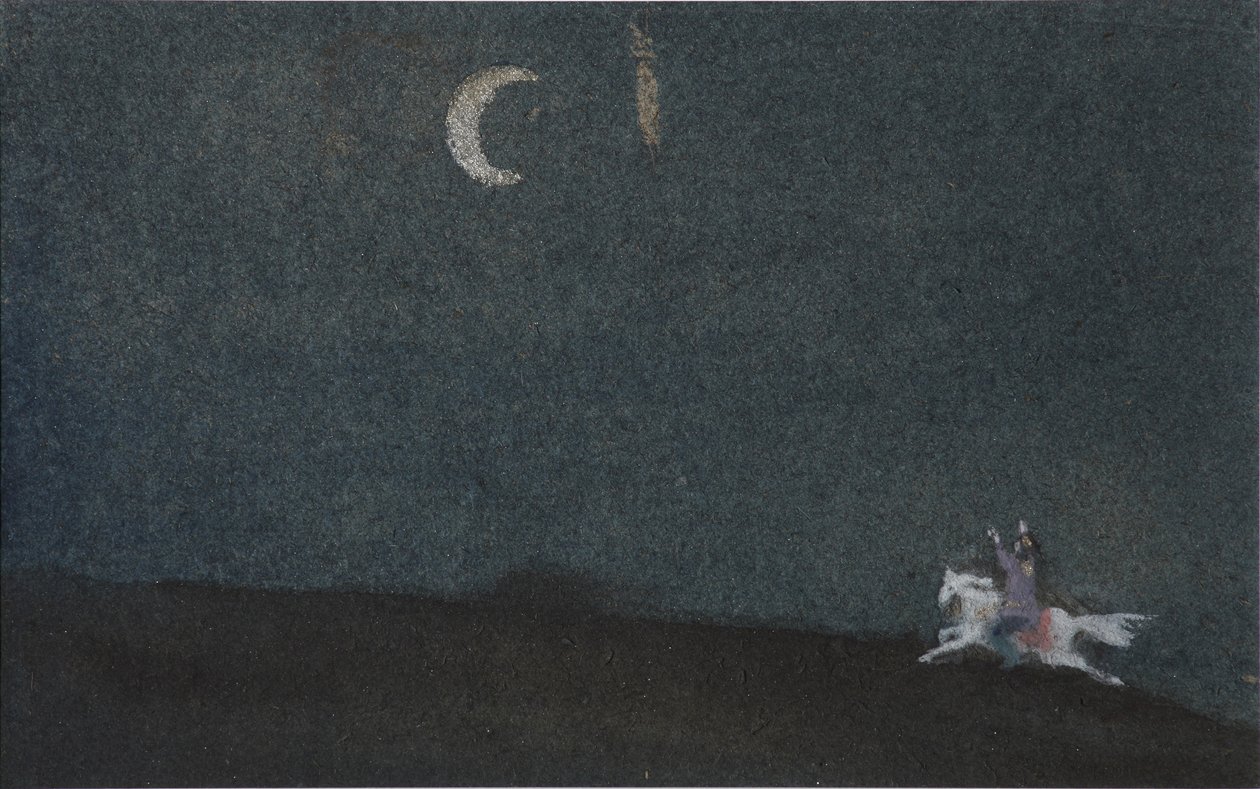 Illustration til fortællingen om den døde prinsesse og de syv riddere af Sergei Vasilievich Malyutin