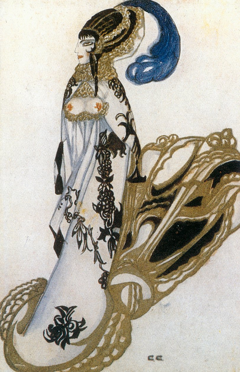 Kostumeskitse til Salome fra balletten The ... (akvarel på papir) af Sergei Yurevich Sudeikin