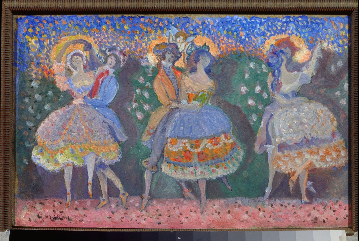 Un ballet (A Ballet) - Værk af Sergei Sudeykin (Serge Soudeikine) (1882-1946), olie på pap, russisk kunst, 20. århundrede, modernisme - Statens centrale litterære museum, Moskva af Sergei Yurevich Sudeikin