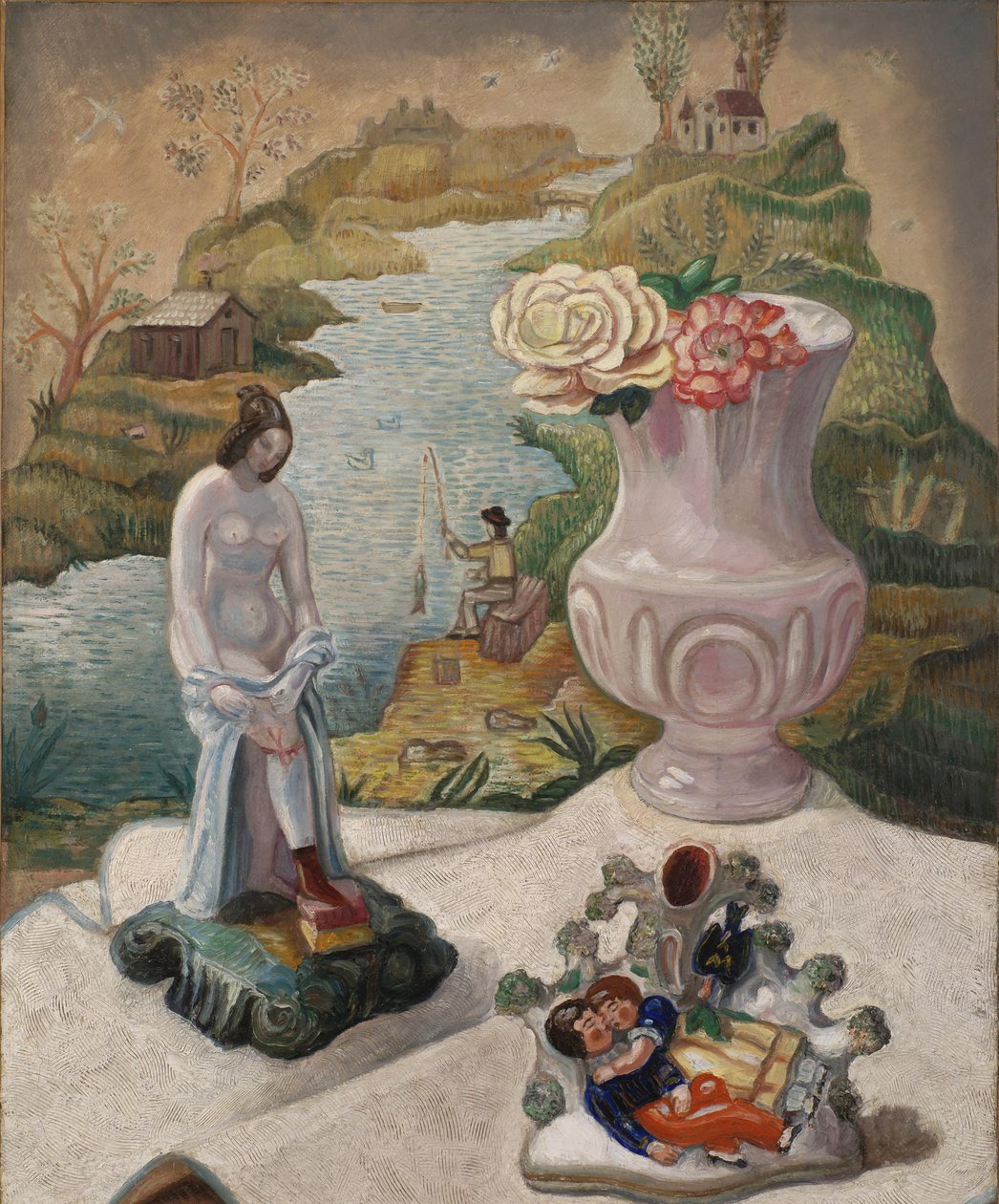 Porcelænsfigurer og Blomster af Sergei Yurievich Sudeykin