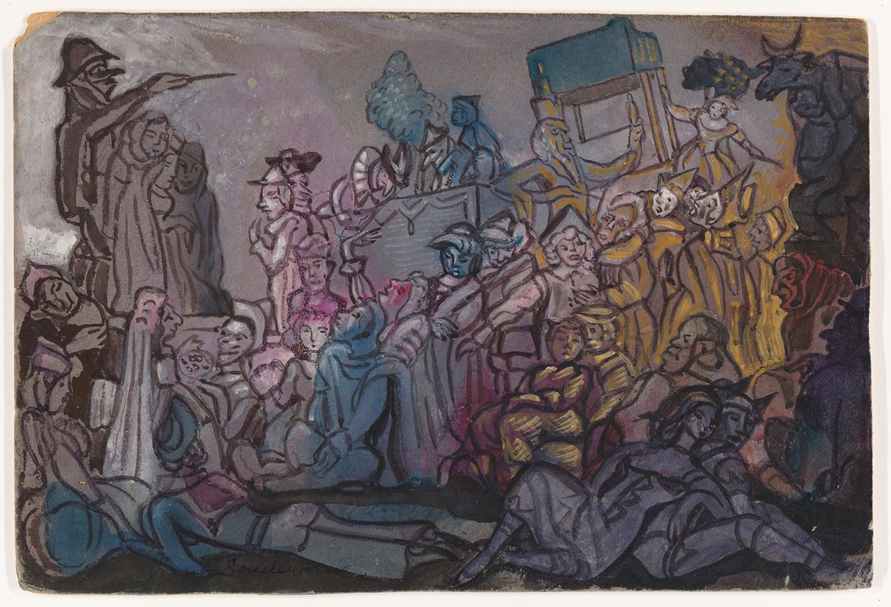 Scenedesign til balletten Petrusjka af I. Stravinsky af Sergei Yurievich Sudeykin