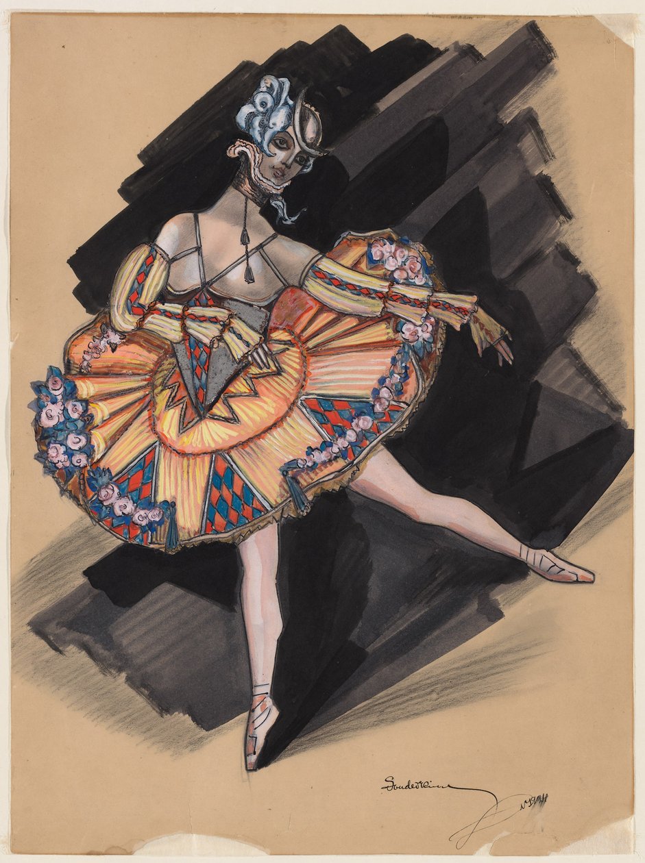 Fedukken. Kostumedesign til Anna Pavlova, 1924 af Sergei Yurievich Sudeykin
