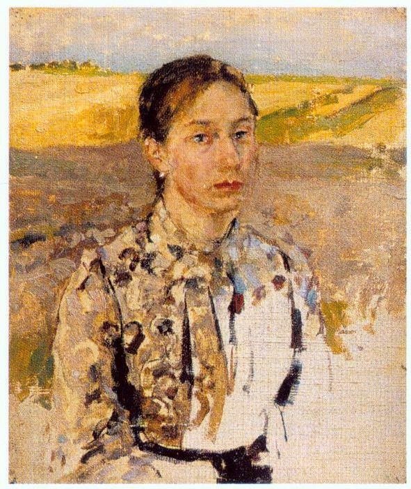 Portræt af Elena Konstantinovna Malyutina af Sergei Vasilievich Malyutin
