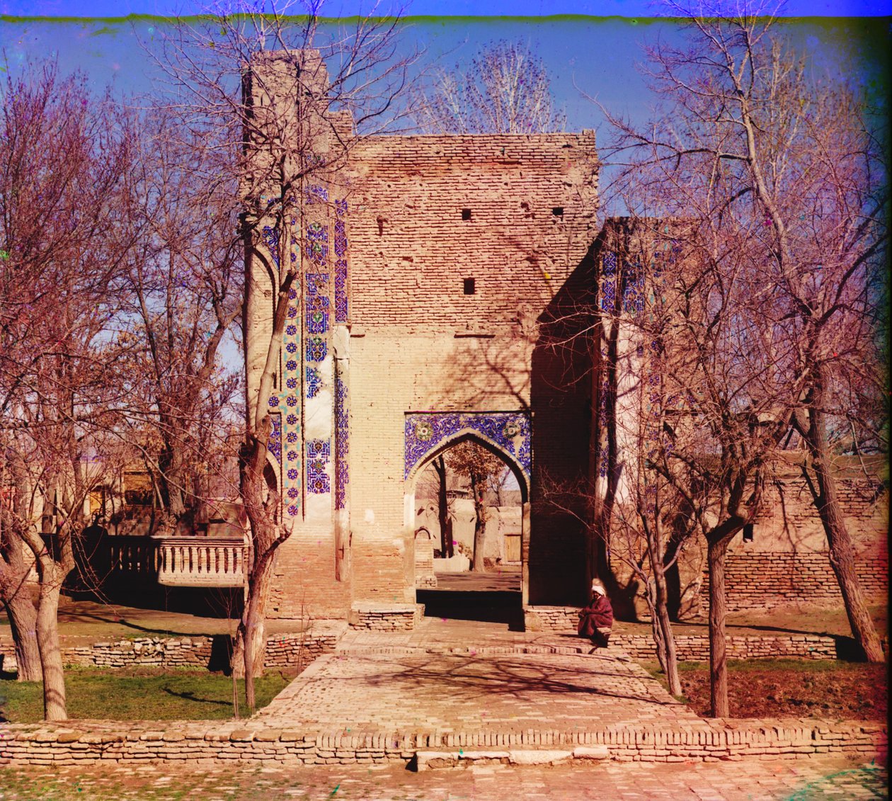 Indgang til Gur-Emir (kongens grav) Samarkand, 1905-1915 af Sergey Prokudin Gorsky