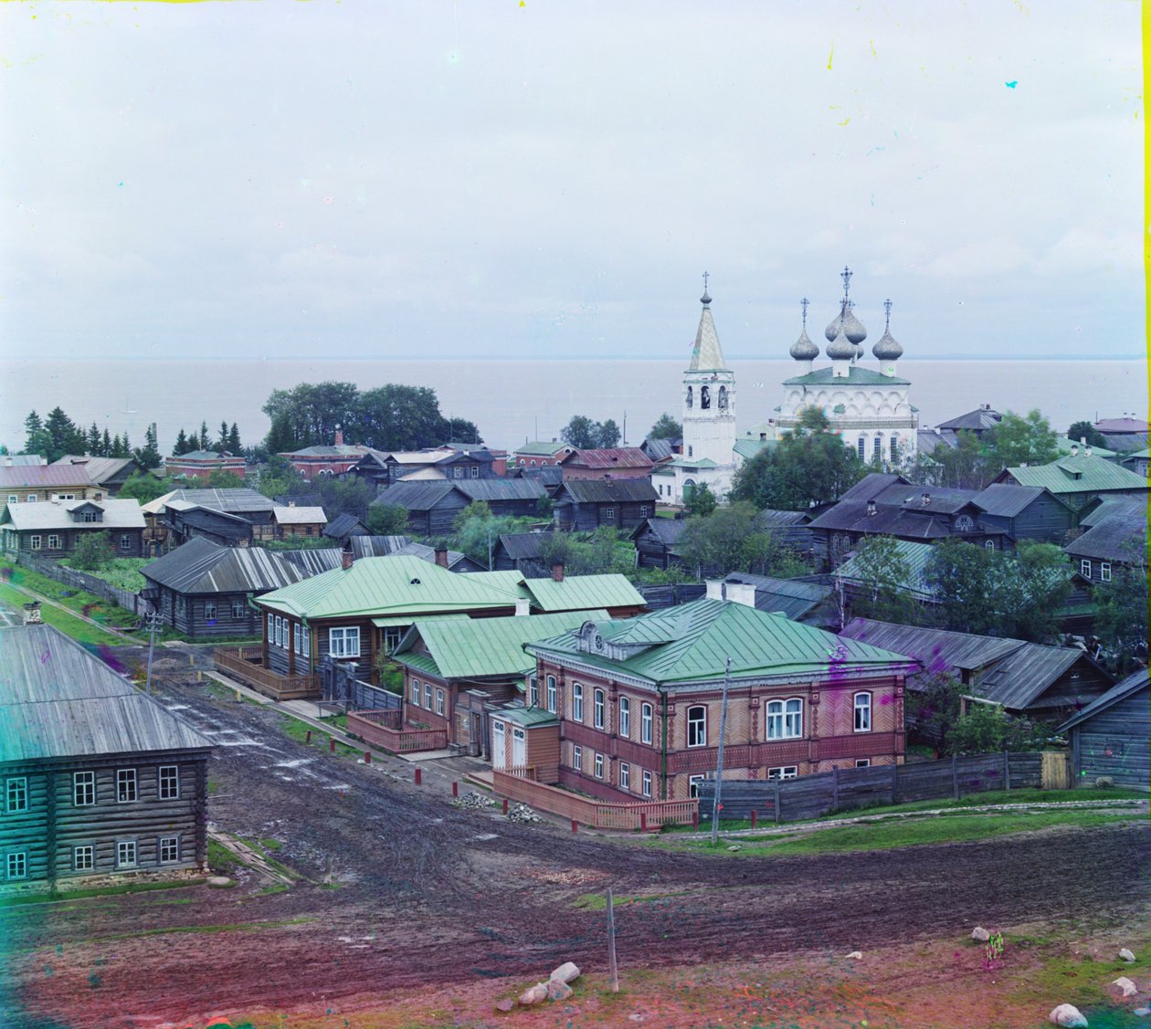 Belozersk og Assumption Cathedral fra fæstningsmuren, 1905-1915 af Sergey Prokudin Gorsky