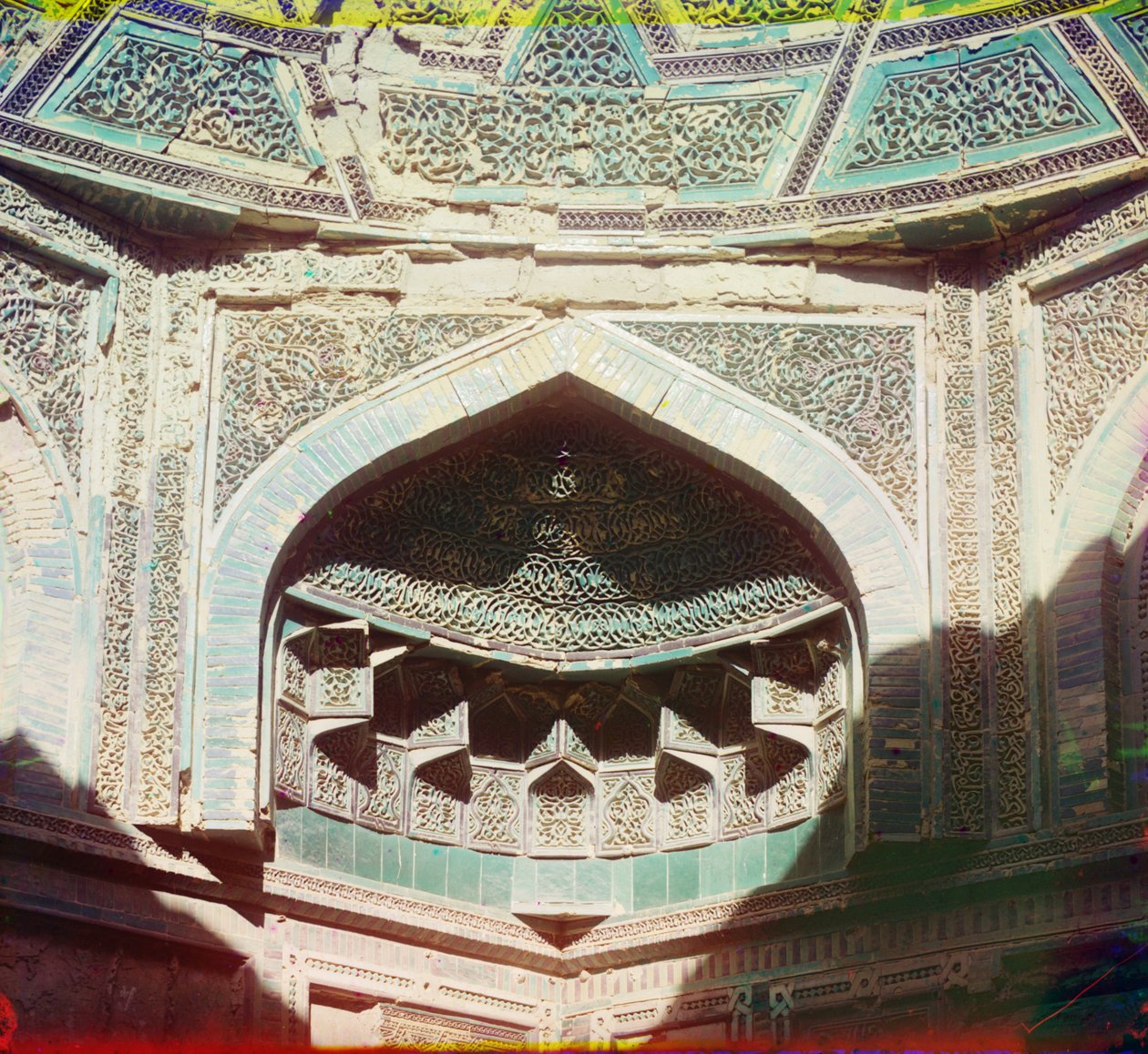 Detalje inde i Bayan-Quli Khan-graven, Bukhara, 1905-1915 af Sergey Prokudin Gorsky