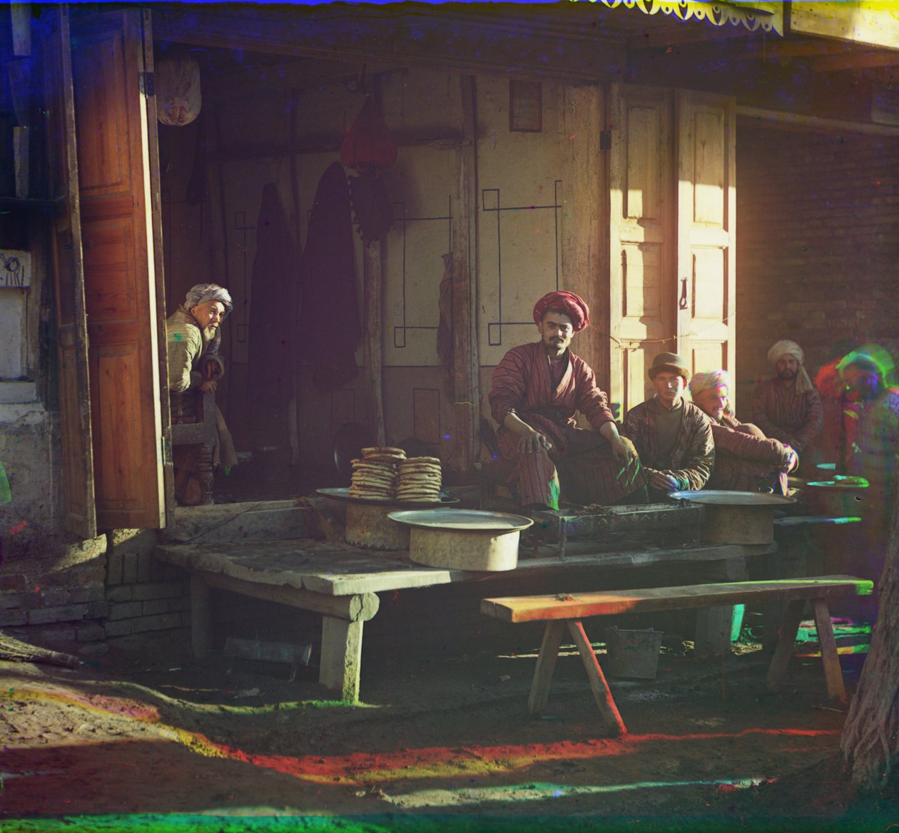 Kebab restaurant, Samarkand, 1905-1915 af Sergey Prokudin Gorsky
