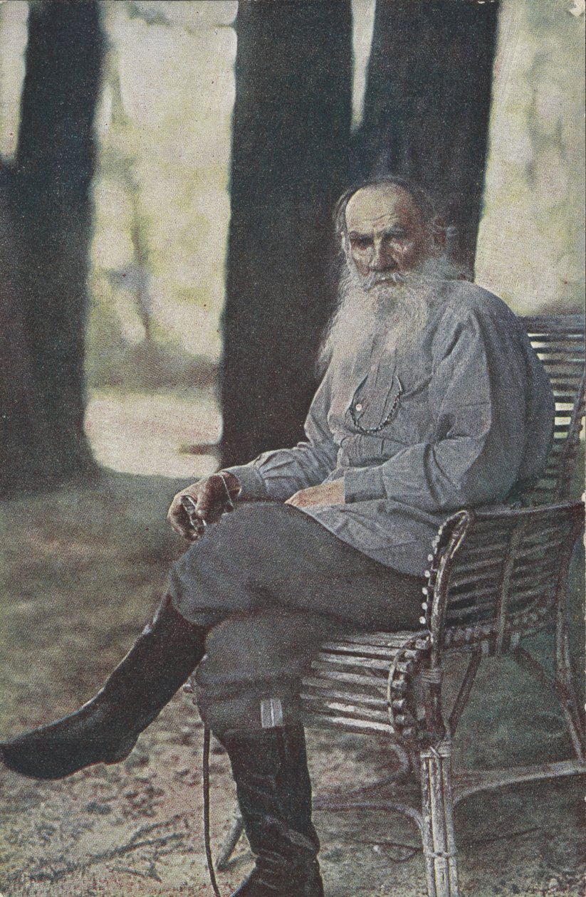 Postkort af Leo Tolstoj i hans hjem, Yasnaya Polyana, 1905-1915 af Sergey Prokudin Gorsky