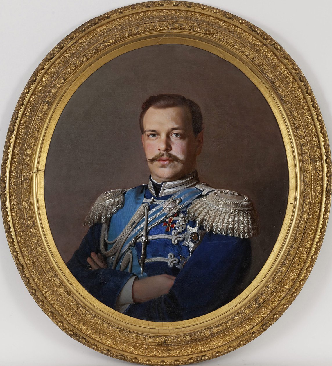 Alexandre III - Portræt af kejser Alexander III (1845-1894) - Peinture de Sergei Konstantinovich Zaryanko (1818-1870), ca 1865 - Olie på lærred, 78x71 - Privat samling af Sergey Konstantinovich Zaryanko