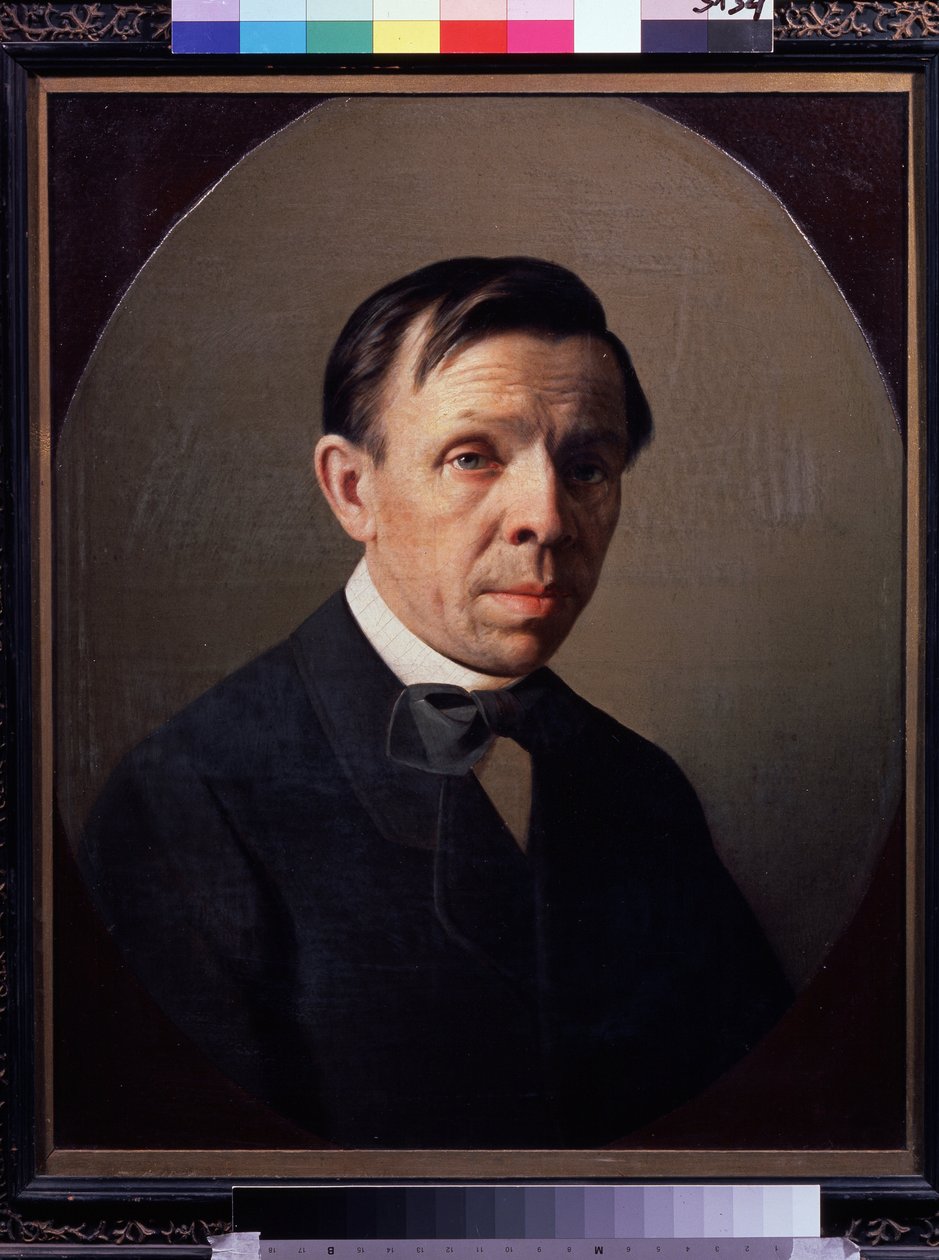 Portræt af kunstneren Sergey (Sergei, Serguei) Konstantinovich Zaryanko (Zarianko) (1818-1870) (Portræt af kunstneren Sergey K. Zaryanko) Maleri af Alexei Mikhailovich Kolesov (1834-1902), olie på lærred. Russisk kunst, portræt 1800-tallet. Staten Tretyako af Sergey Konstantinovich Zaryanko