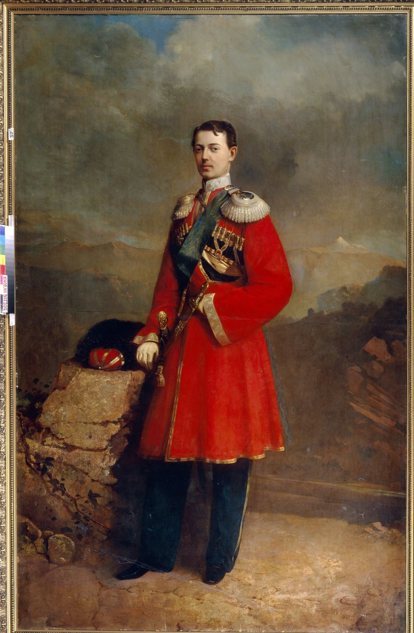 Portræt af storhertug Nicholas Alexandrovich af Rusland (Nikolai Aleksandrovitch Romanov af Sergey Konstantinovich Zaryanko