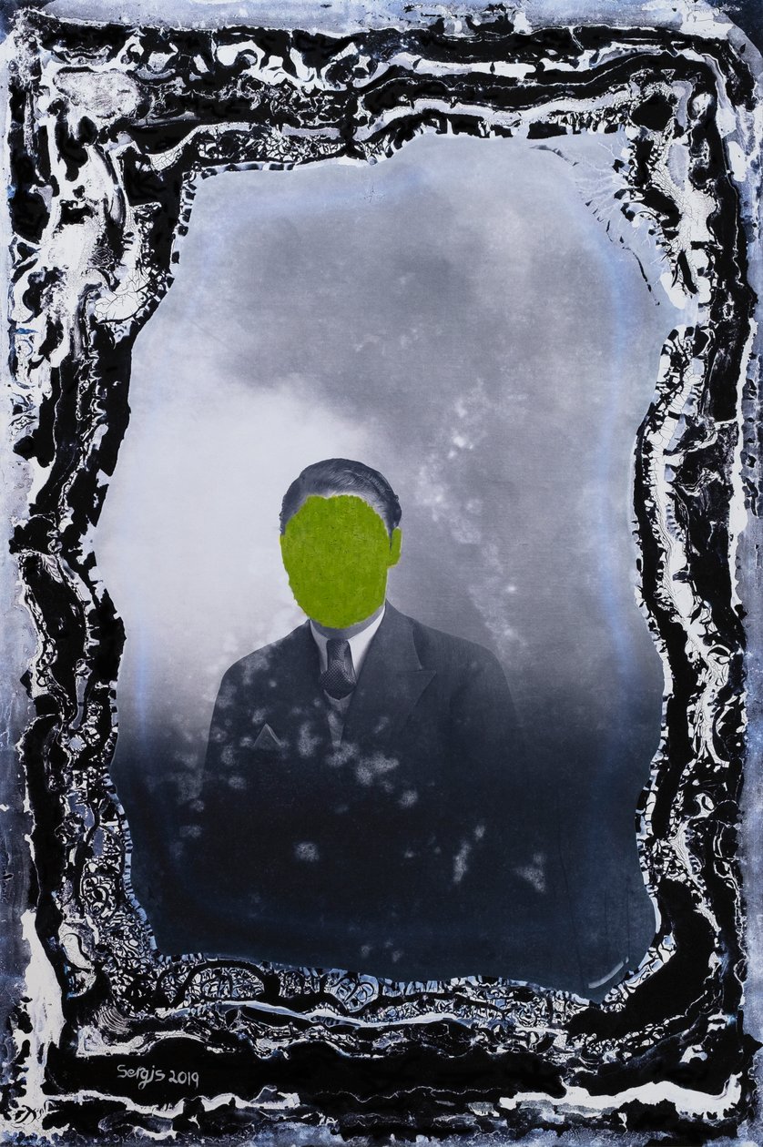 ung herre, der poserer alene, 2019 (blandede medier) af Sergis Adamos