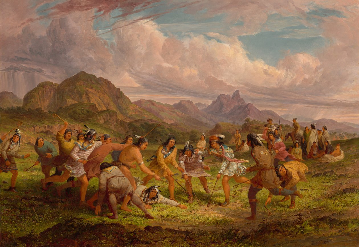 Boldspil blandt Sioux-indianerne, 1851. af Seth Eastman
