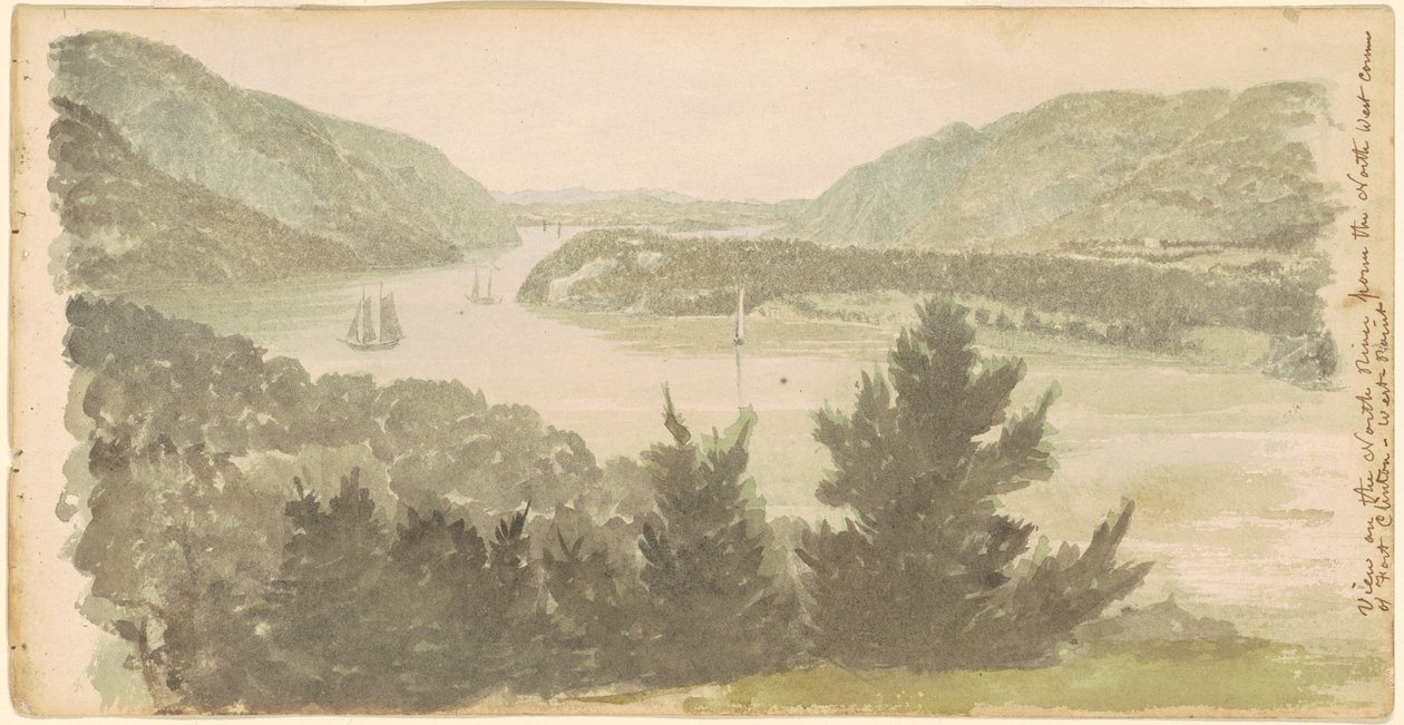 Udsigt over North River fra det nordvestlige hjørne af Fort Clinton-West Point af Seth Eastman