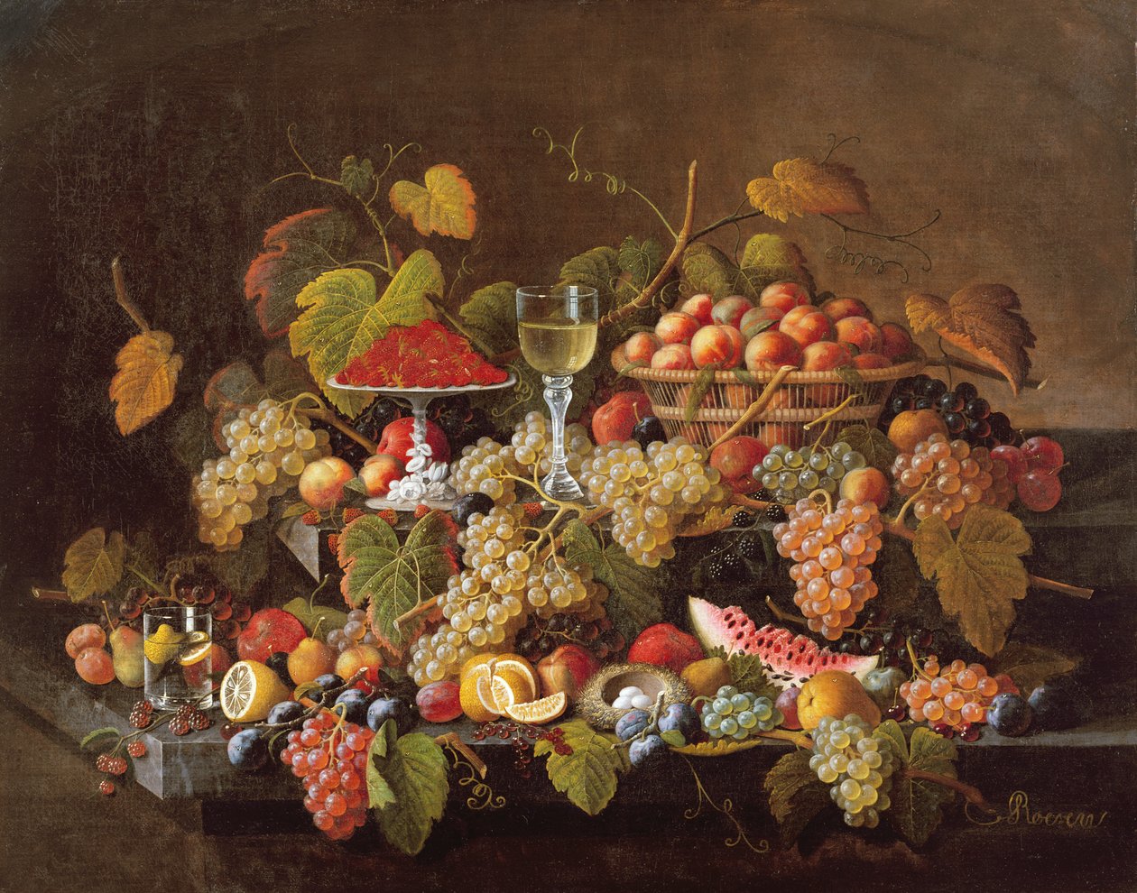 Stilleben med frugt, ca. 1860 af Severin Roesen