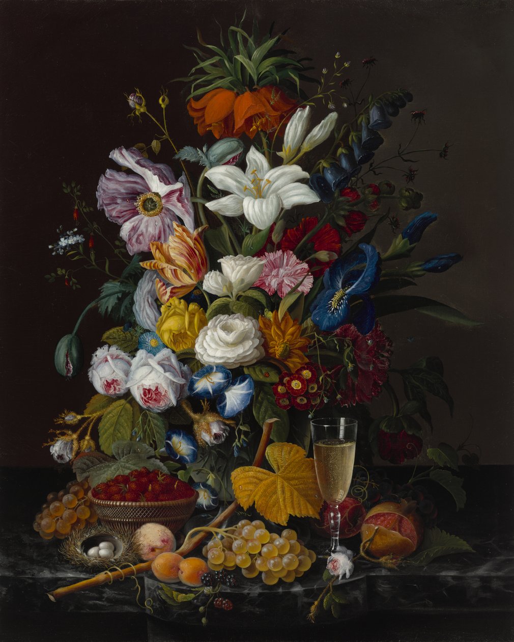 Victorian buket, ca. 1850-55 (olie på lærred) af Severin Roesen