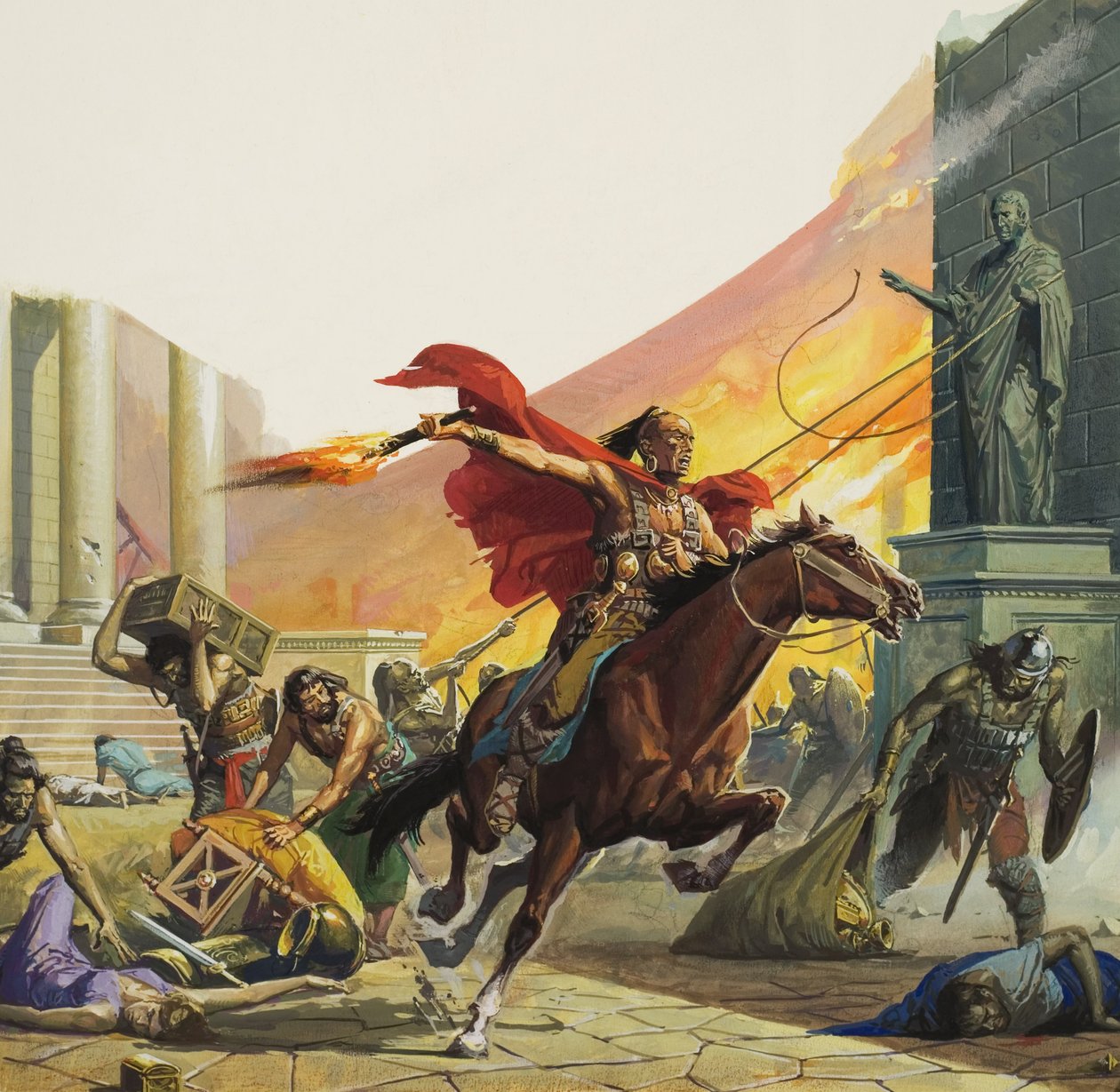 Barbarians at the Gate (gouache på papir) af Severino Baraldi