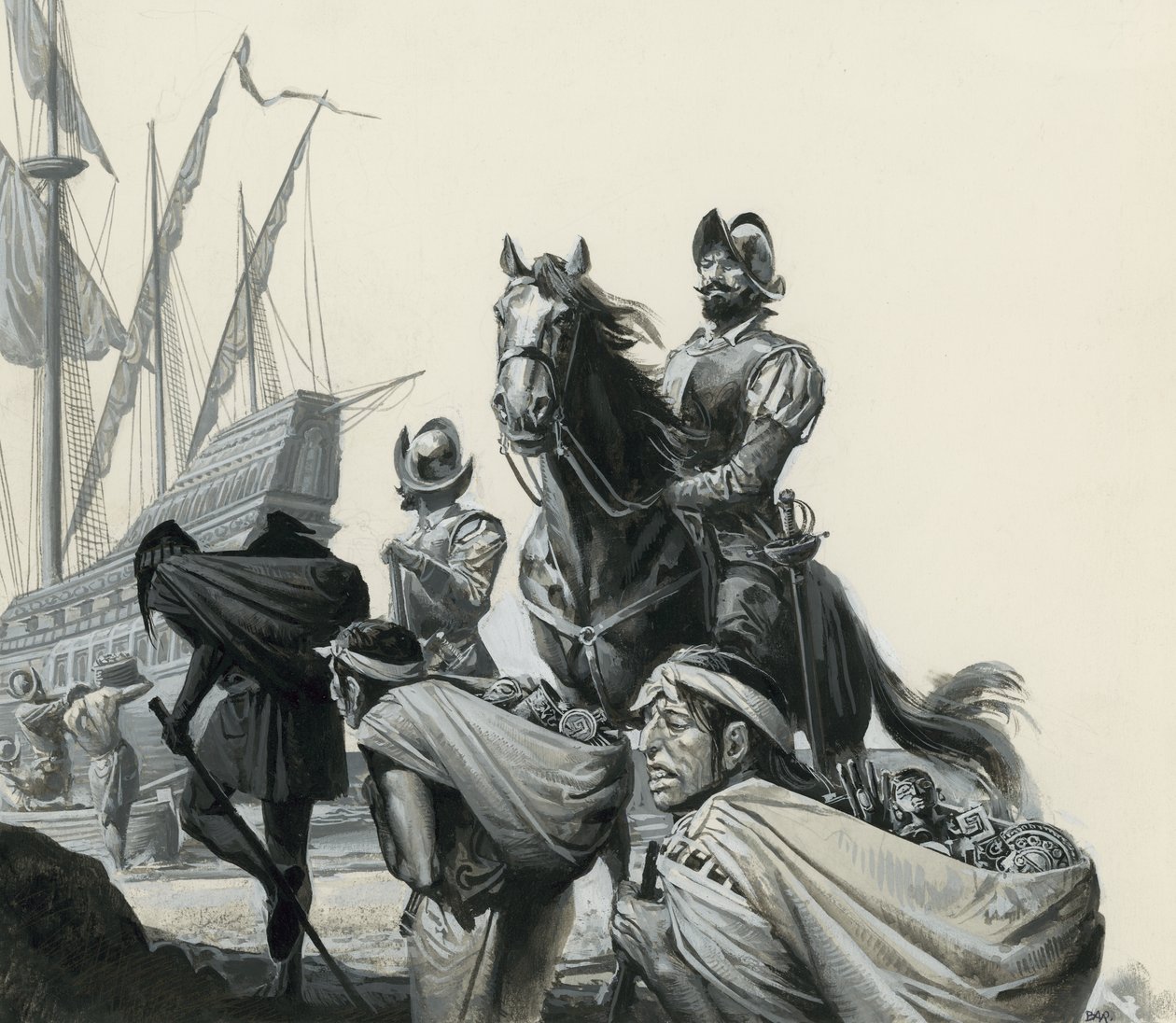 Francisco Pizarro og hans conquistadorer af Severino Baraldi