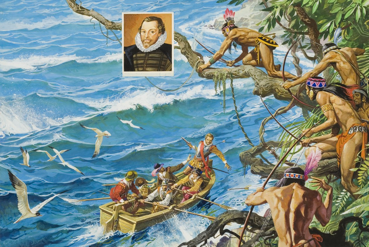 Sir Francis Drake (ca. 1540-96) (gouache på papir) af Severino Baraldi