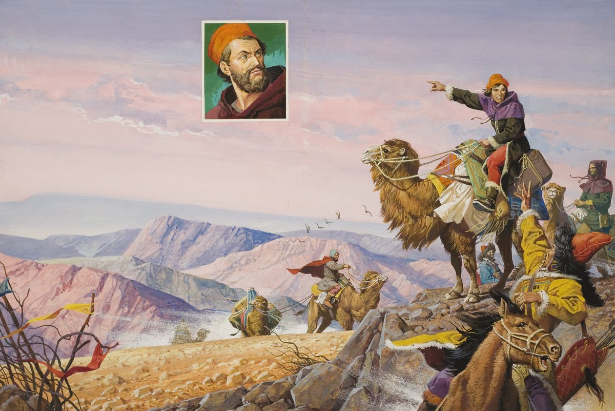 Den lange vej til Cathay (gouache på papir) af Severino Baraldi