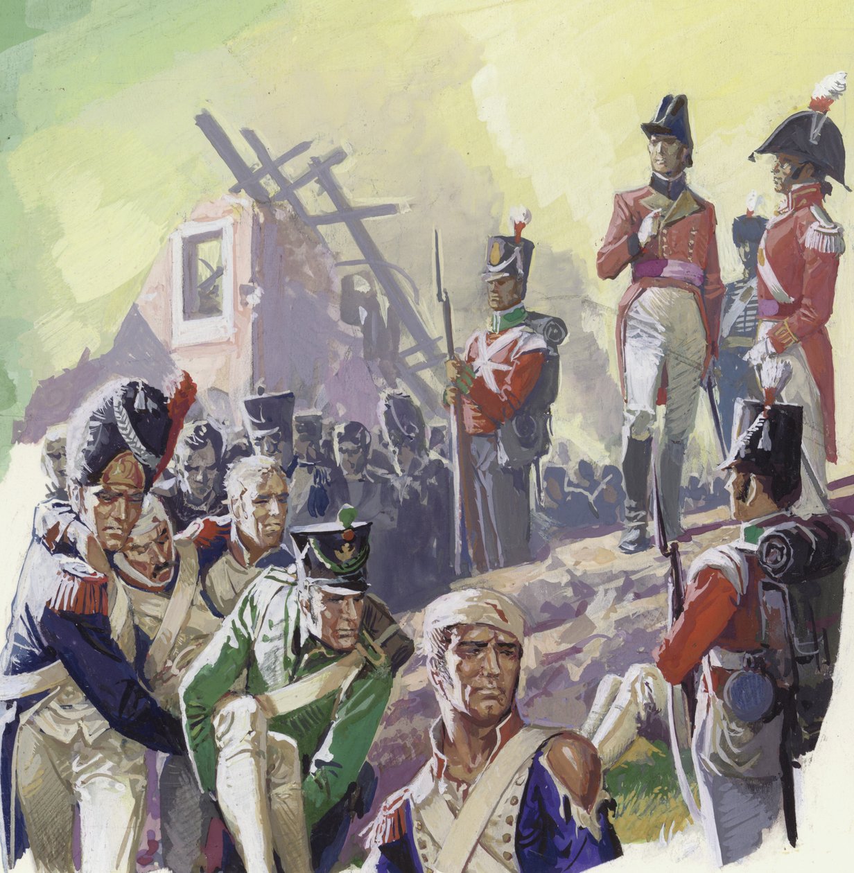 Sårede soldater efter slaget ved Waterloo af Severino Baraldi