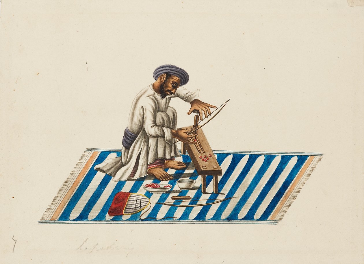 Lapidary på arbejde, c1810 af Sewak Ram