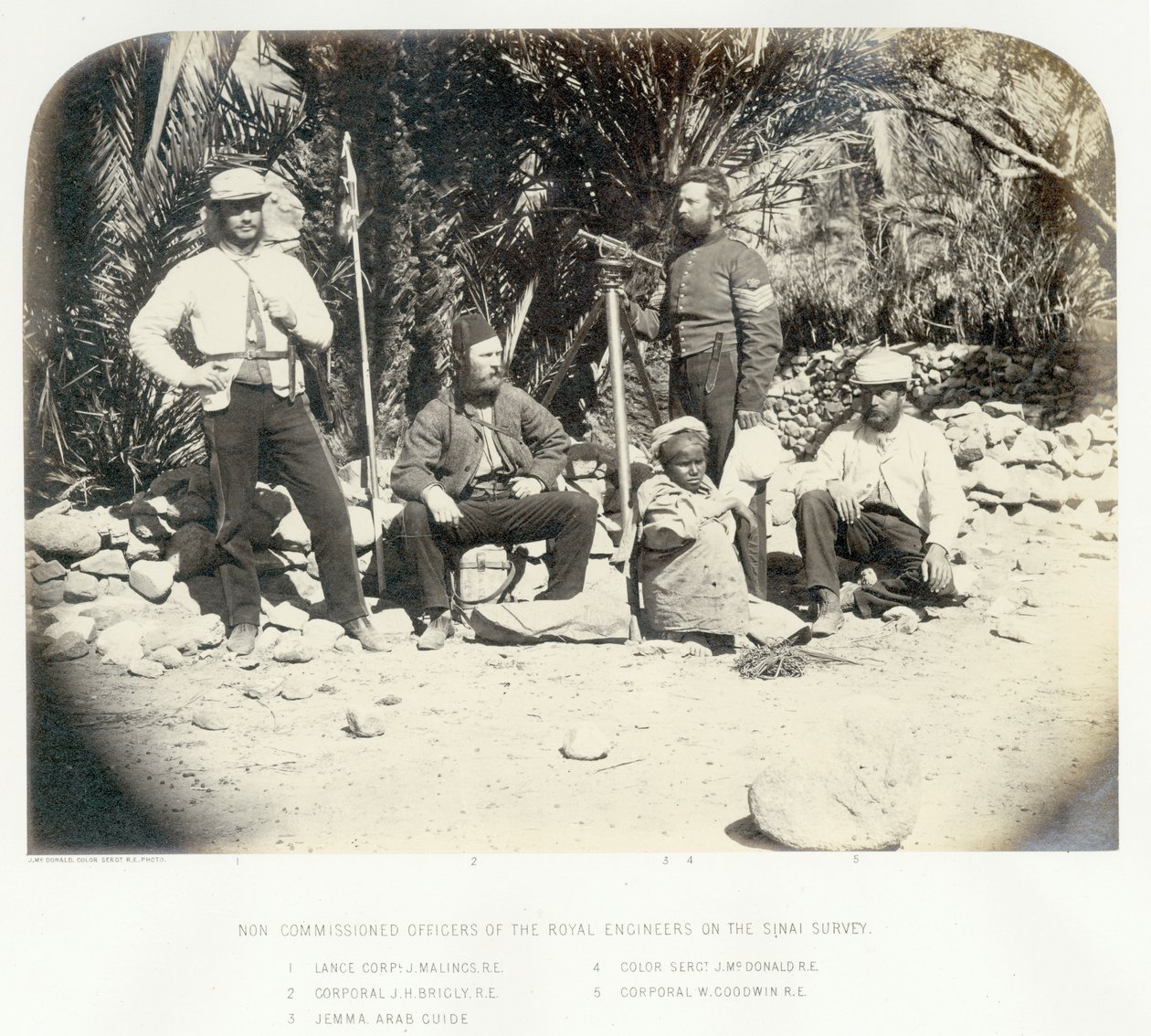 Ikke-kommissionerede medlemmer af Royal Engineers på Sinai-undersøgelsen, 1868 af Sgt. James M. McDonald