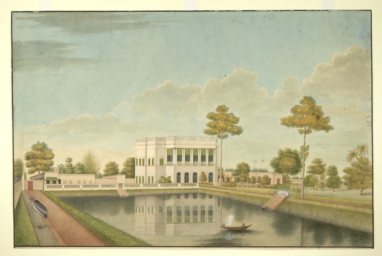 Tilføj Or 488 Calcutta hus omgivet af en have med tank og udhuse af Shaik Muhammad Amir of Karraya