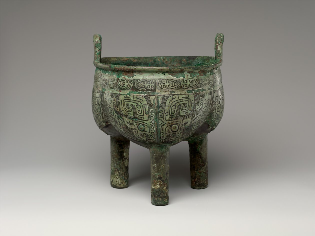 Fliget stativkedel, sen Anyang-periode af Shang Dynasty Chinese School